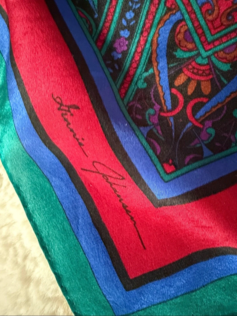vintage Silk Scarf by Ginnie Johansen